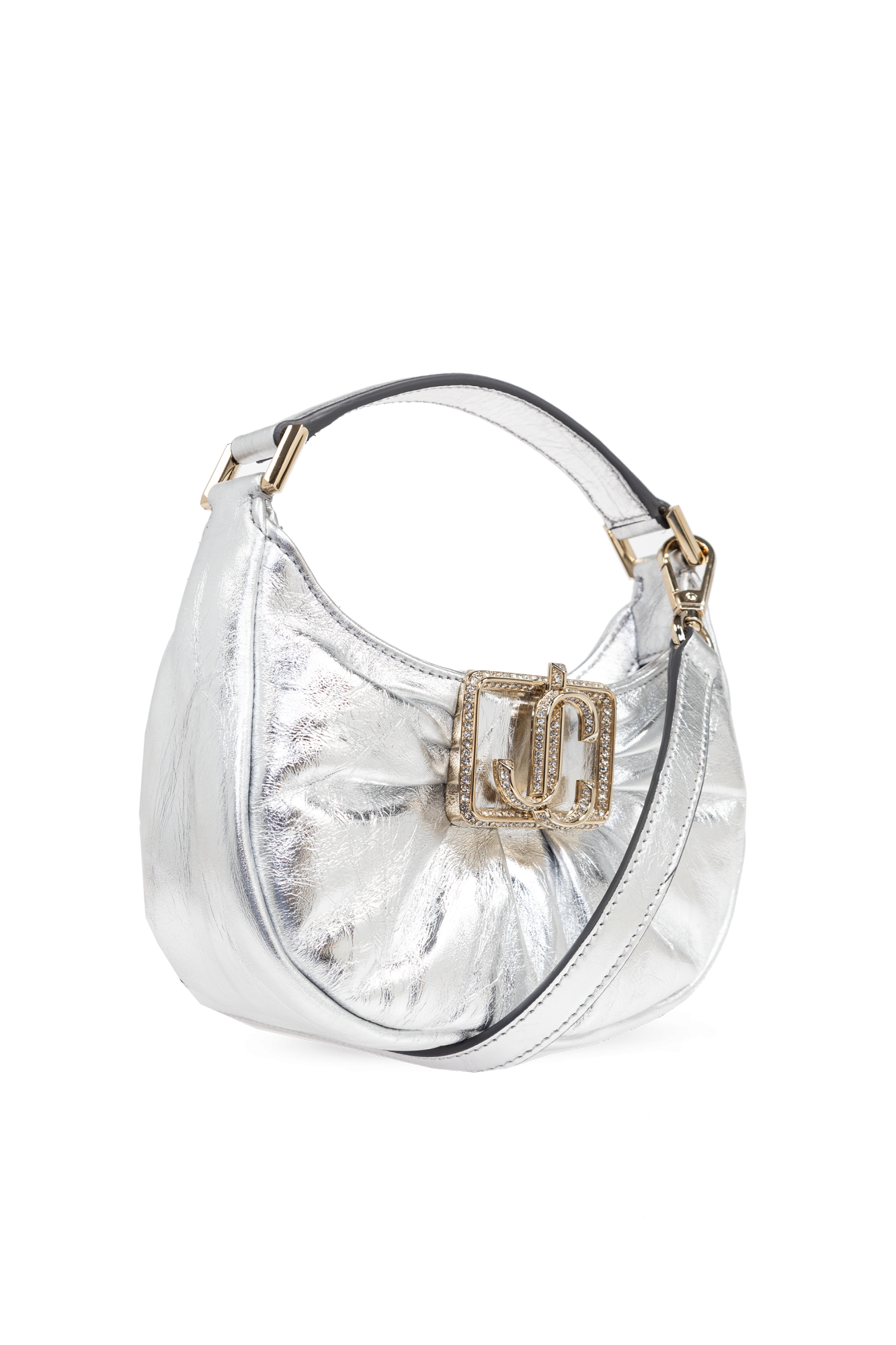 トートバッグ JIMMY CHOO Women Bags EDIE HOBO MINI DAOBLACK LIGHT GOLD Bla Edie Hobo Mini | Latte Faux Fur Mini Bag | JIMMY CHOO